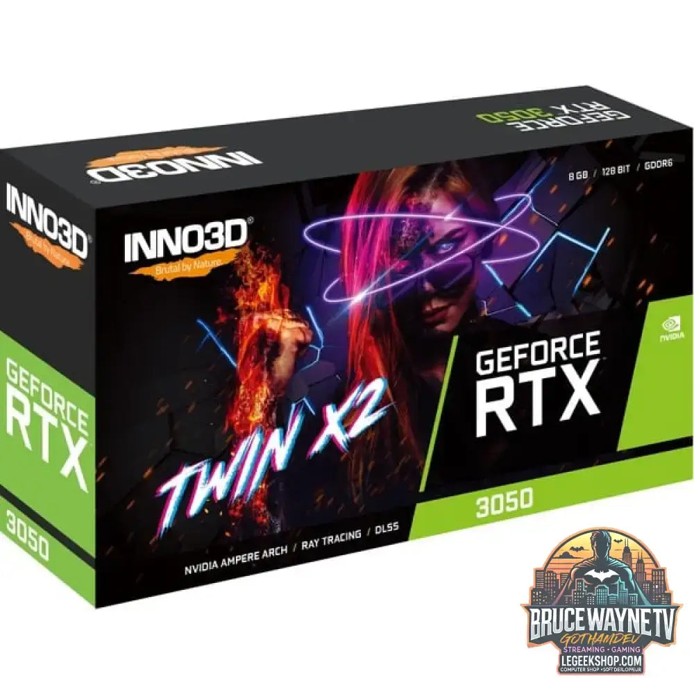INNO3D GeForce RTX 3050 TWIN X2, Grafikkarte Lite Hash Rate, 1x DisplayPort, 1x HDMI 2.1 - INNO3D - vue 3