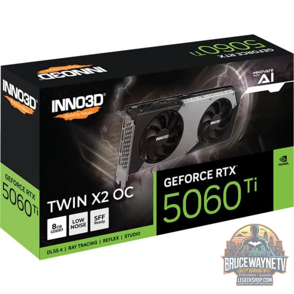 INNO3D GeForce RTX 5060 Ti TWIN X2 OC 8GB, Grafikkarte DLSS 4, 3x DisplayPort, 1x HDMI 2.1 - INNO3D - vue 3