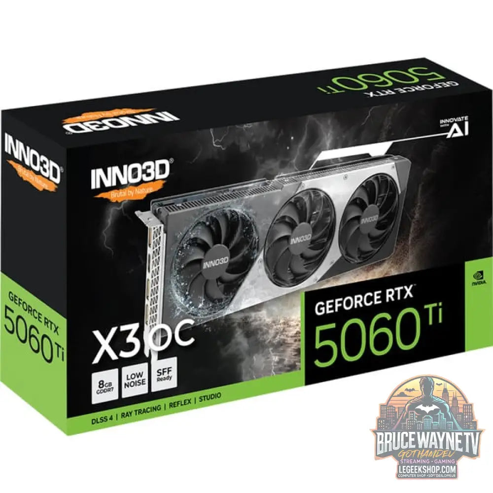 INNO3D GeForce RTX 5060 Ti TWIN X3 OC 8GB, Grafikkarte DLSS 4, 3x DisplayPort, 1x HDMI 2.1 - INNO3D - vue 3