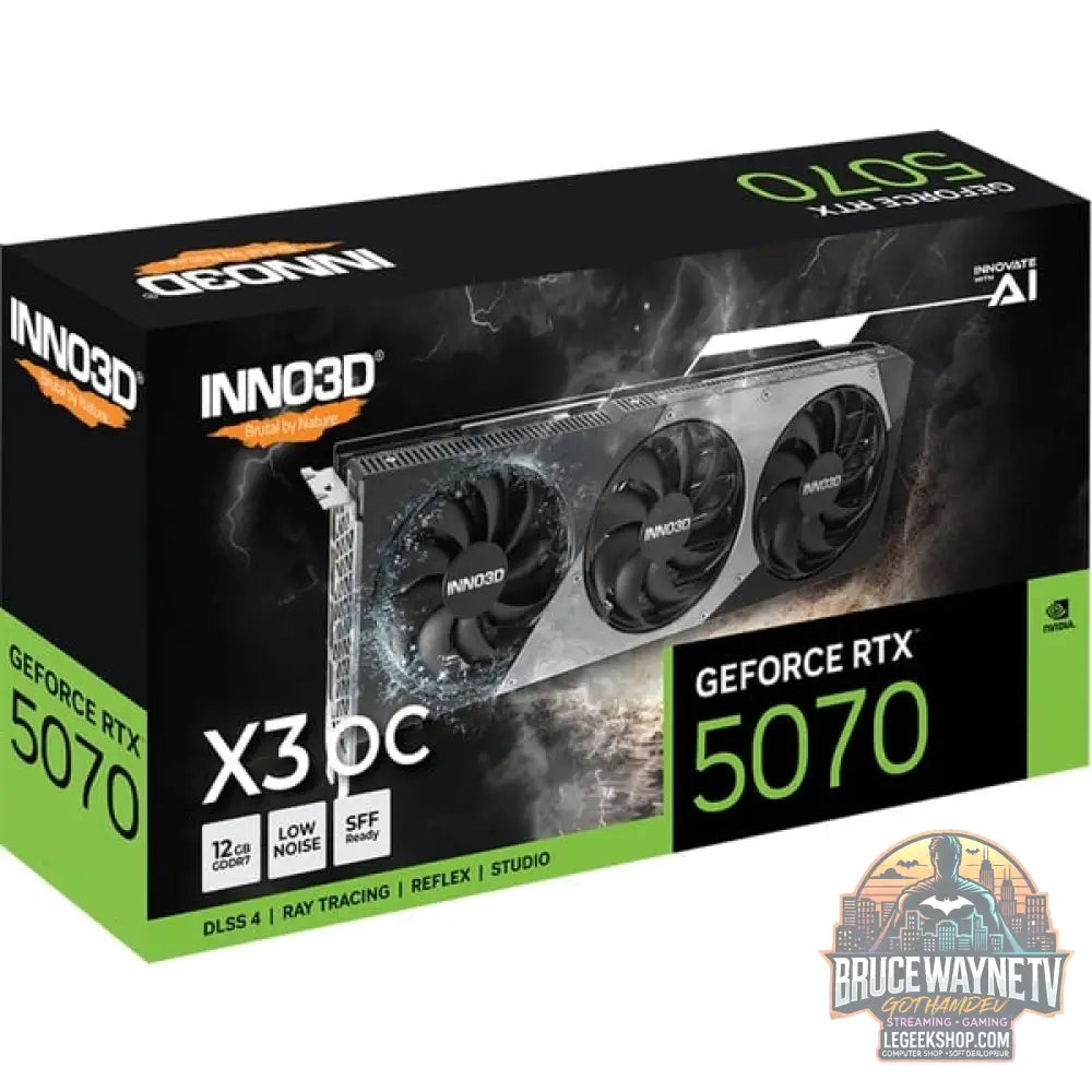 INNO3D GeForce RTX 5070 X3 OC, Grafikkarte DLSS 4, 3x DisplayPort, 1x HDMI 2.1 - INNO3D - vue 3