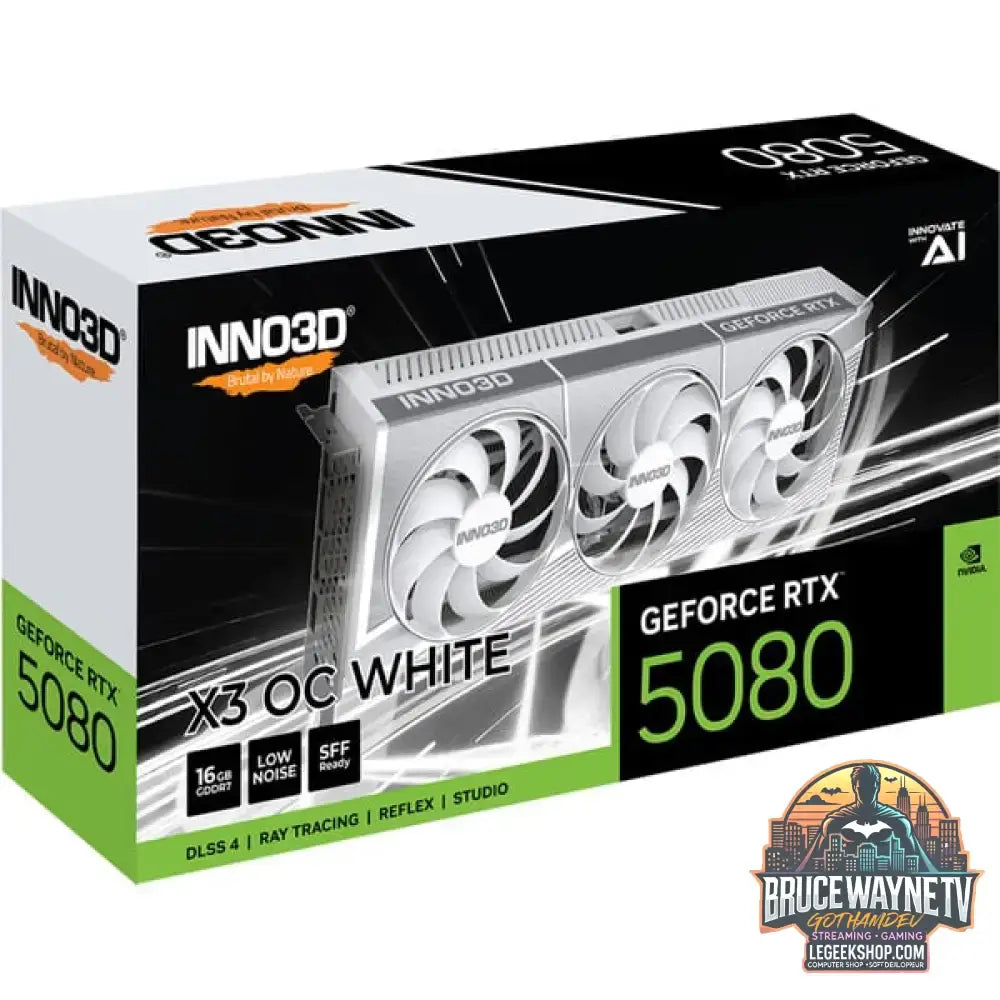 INNO3D GeForce RTX 5080 X3 OC WHITE, Grafikkarte blanc, DLSS 4, 3x DisplayPort, 1x HDMI 2.1 - INNO3D - vue 18