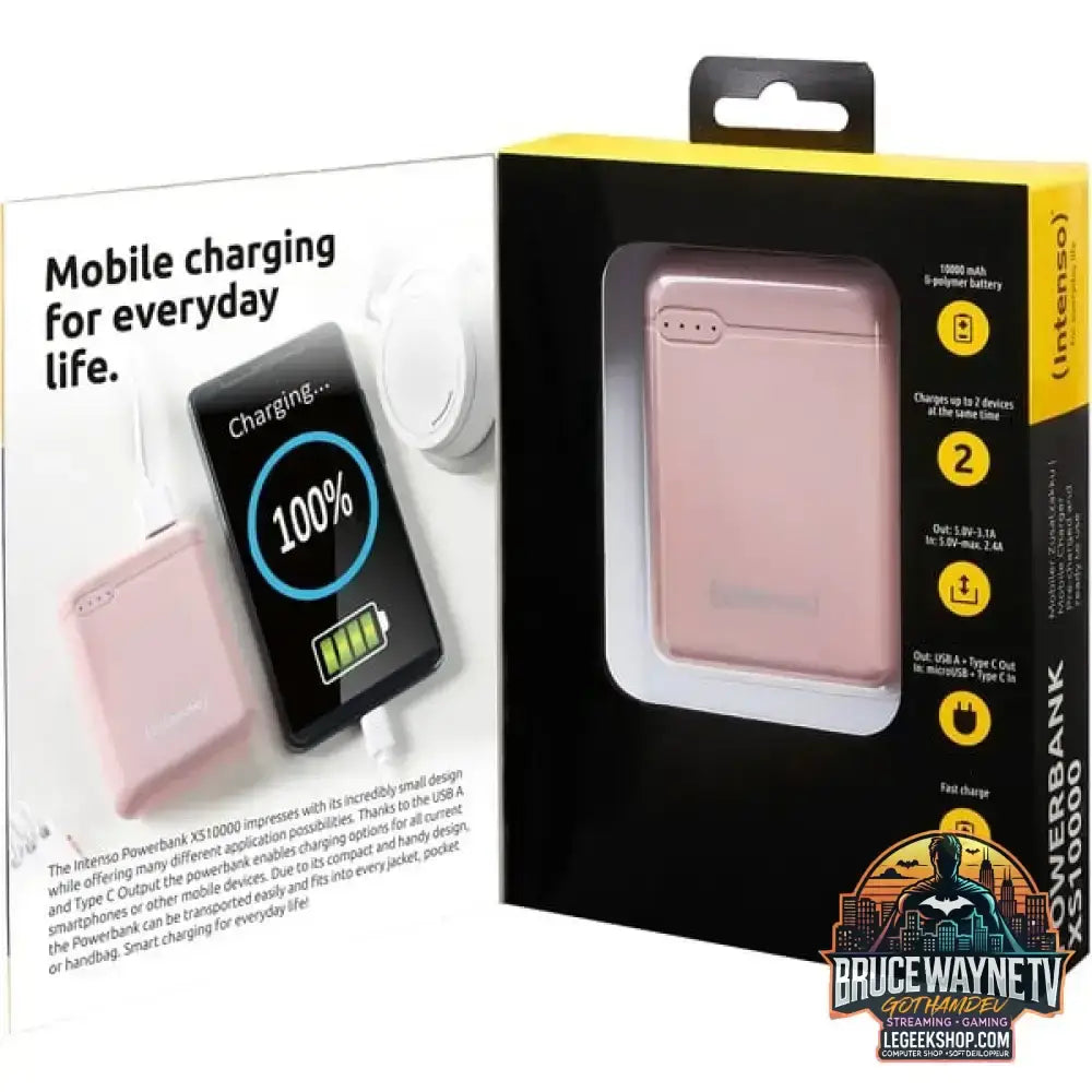 Intenso Powerbank XS10000 rosa, 10.000 mAh - Stromquelle: USB-C, Micro-USB - vue 6