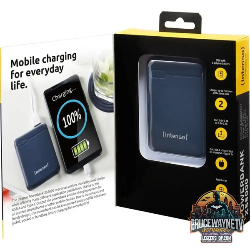 Intenso Powerbank XS5000 blau, 5.000 mAh - Stromquelle: USB-C, Micro-USB - vue 6