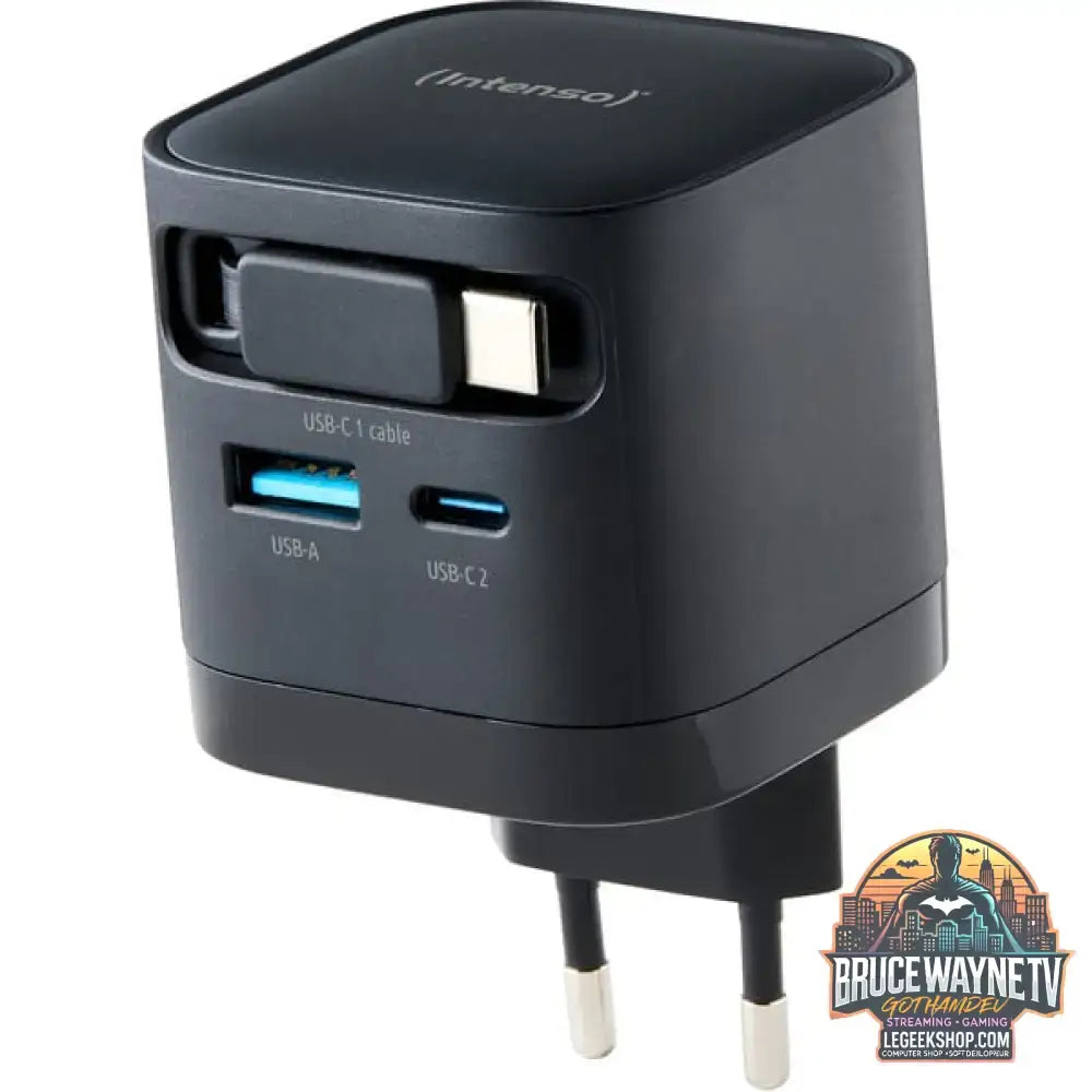 Intenso Power Adapter W65ACIC GaN, Ladegerät schwarz, 65W - Intenso - vue 3