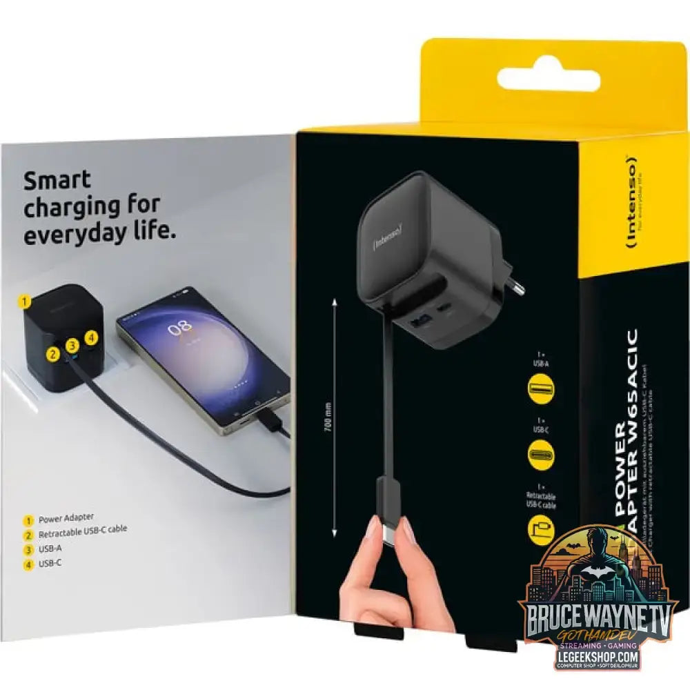 Intenso Power Adapter W65ACIC GaN, Ladegerät schwarz, 65W - Intenso - vue 18
