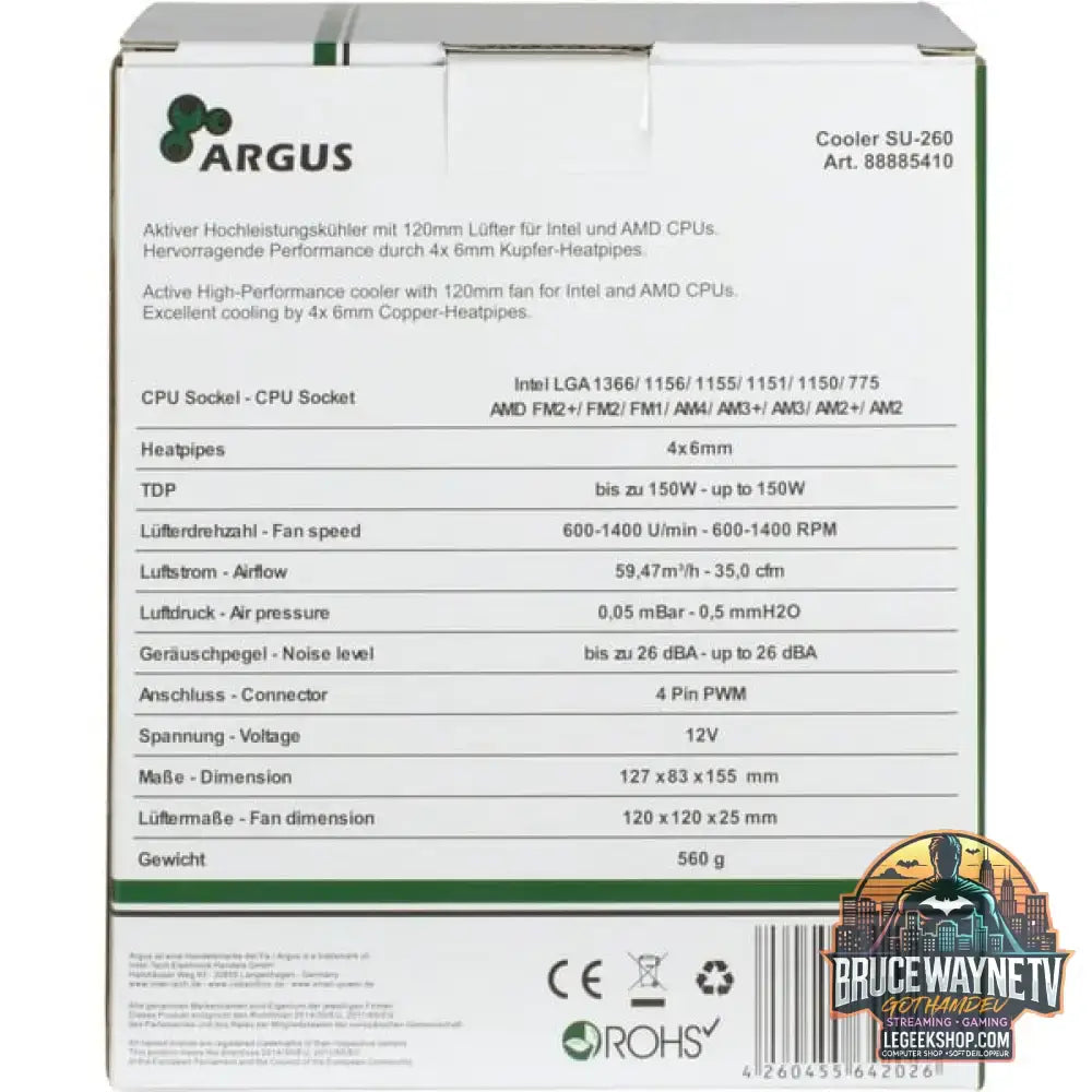 Inter-Tech Argus SU-260, CPU-Kühler 120 mm - Inter-Tech - vue 5