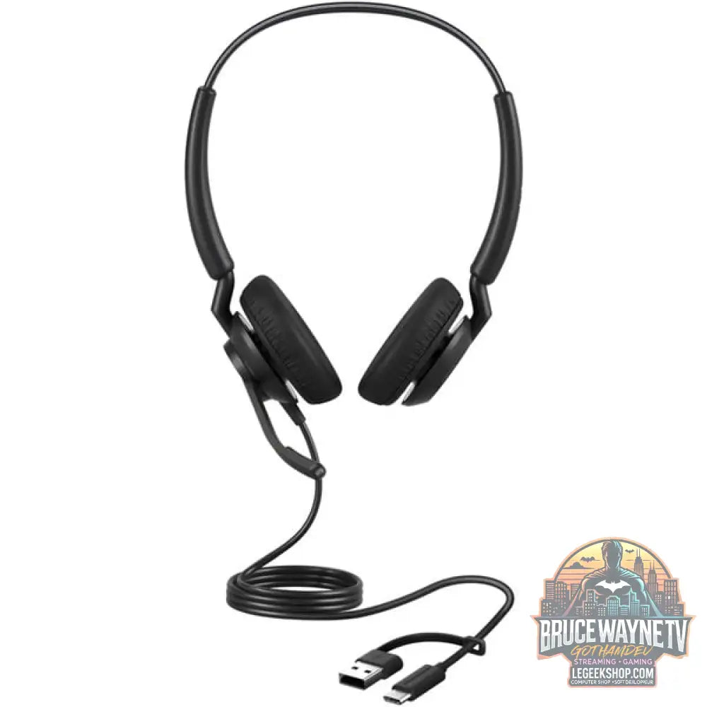 Jabra Engage 40, Headset noir, UC, Inline Link, USB-C et USB-A, Stereo - Jabra - vue 2