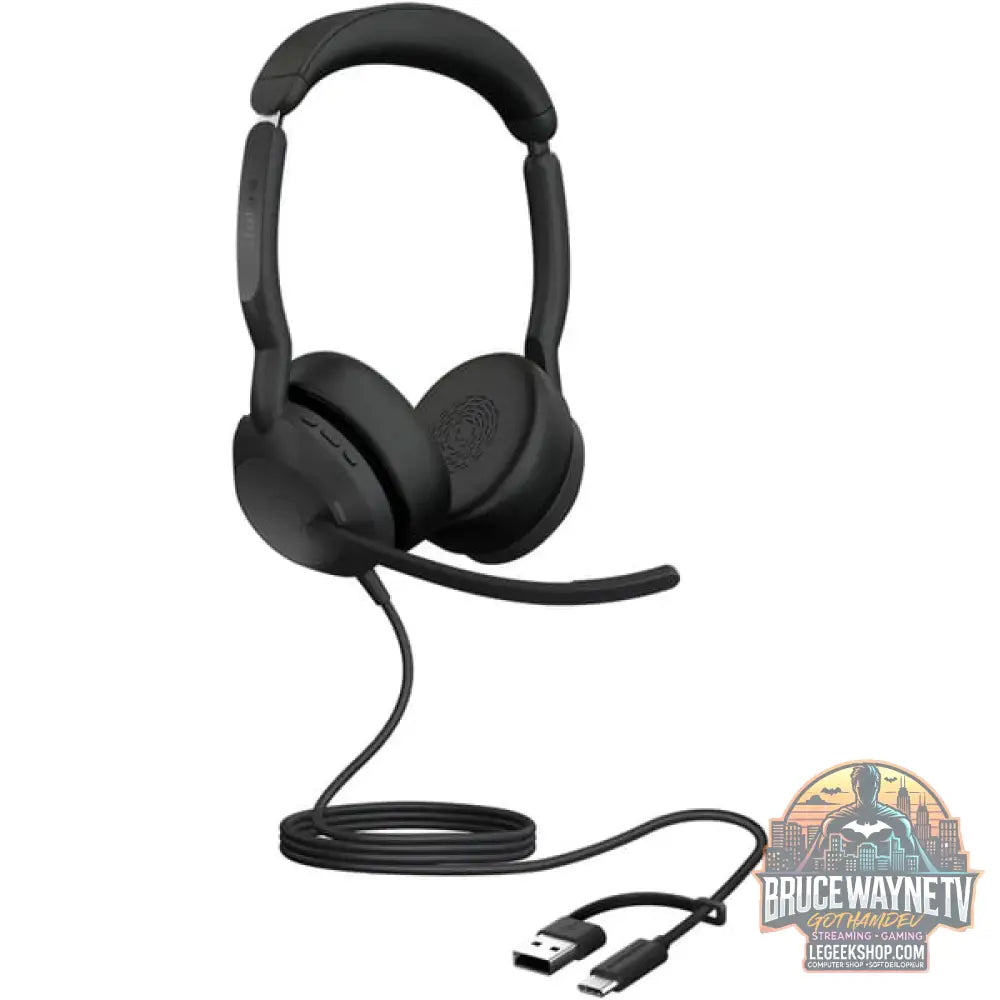 Jabra Evolve2 50, Headset noir, UC, Bluetooth 5.2, USB-C et USB-A, Stereo - Jabra - vue 2