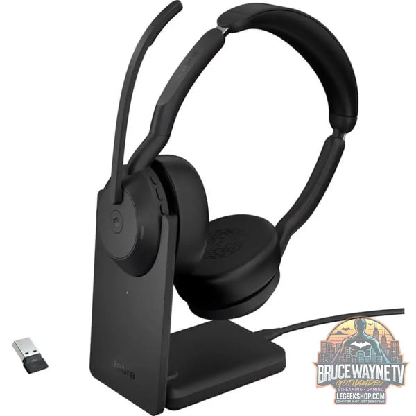 Jabra Evolve2 55, avec station de charge, Headset noir, Stereo, Microsoft Teams, USB-A, Link380a - Jabra