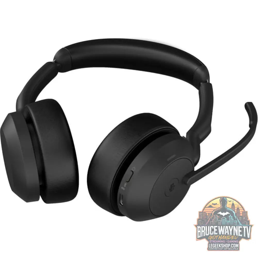 Jabra Evolve2 55, avec station de charge, Headset noir, Stereo, Microsoft Teams, USB-A, Link380a - Jabra - vue 5