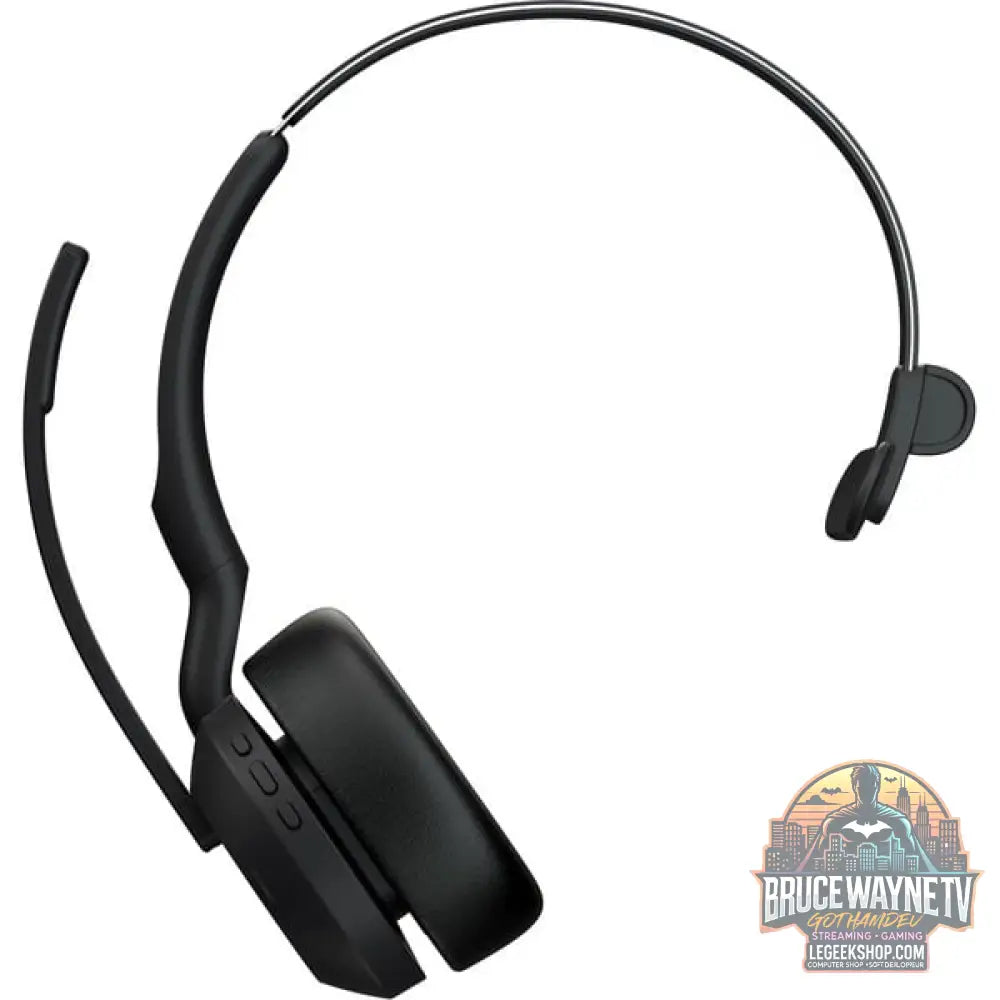 Jabra Evolve2 55, Headset noir, Mono, Microsoft Teams, USB-A, Link380a - Jabra - vue 3