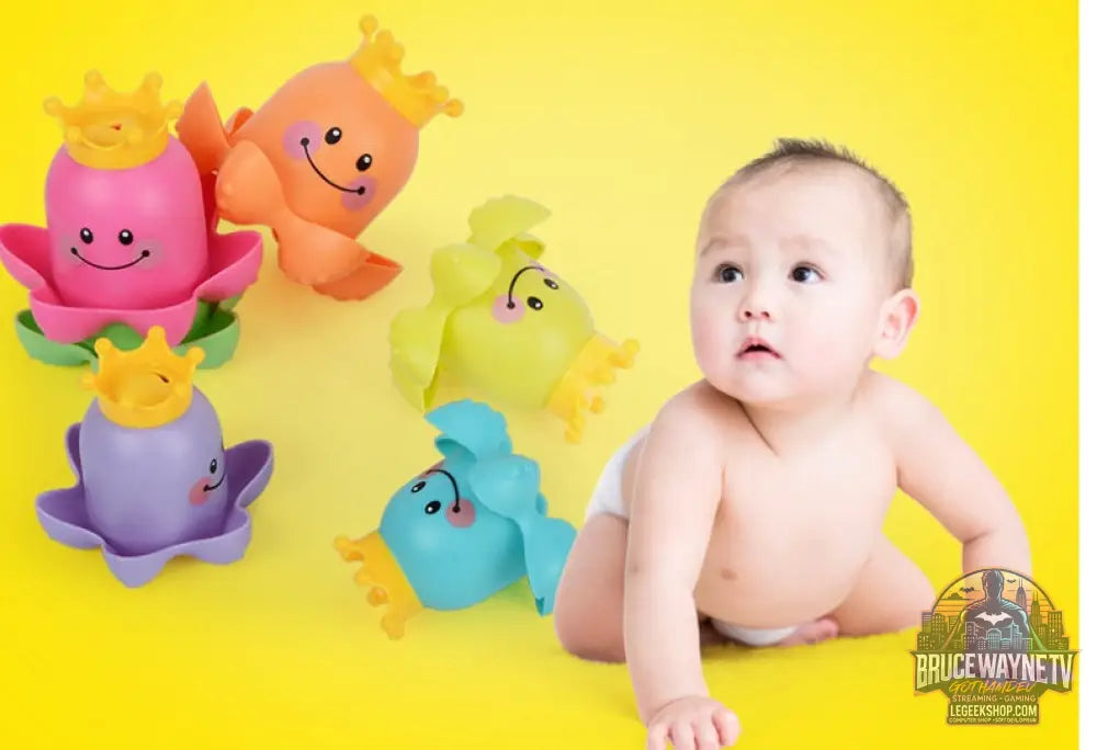 Jouet Bain Enfant Gobelets Empilables Pieuvre Mer - Jouet Bain Enfant