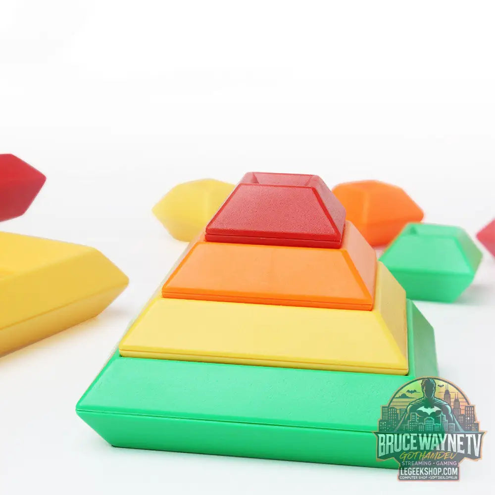 Jouet Éducatif Montessori Tour Arc-en-Ciel Bois Blocs Construction - Jouets Bébé