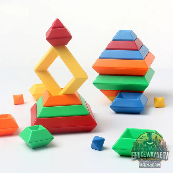 Jouet Éducatif Montessori Tour Arc-en-Ciel Bois Blocs Construction - Jouets Bébé