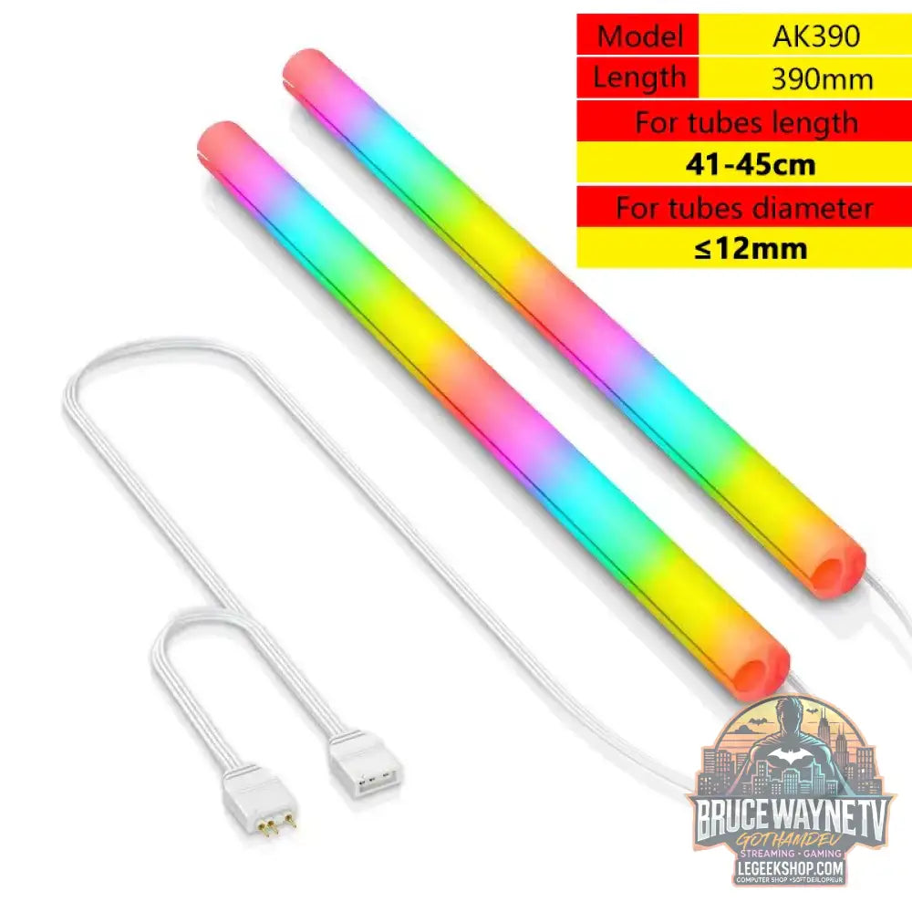 JUMPEAK Tube Néon Flexible ARGB 5V pour PC Gaming, Bande Lumineuse LED Housse Refroidisseur AIO 120/240/360mm - AK390