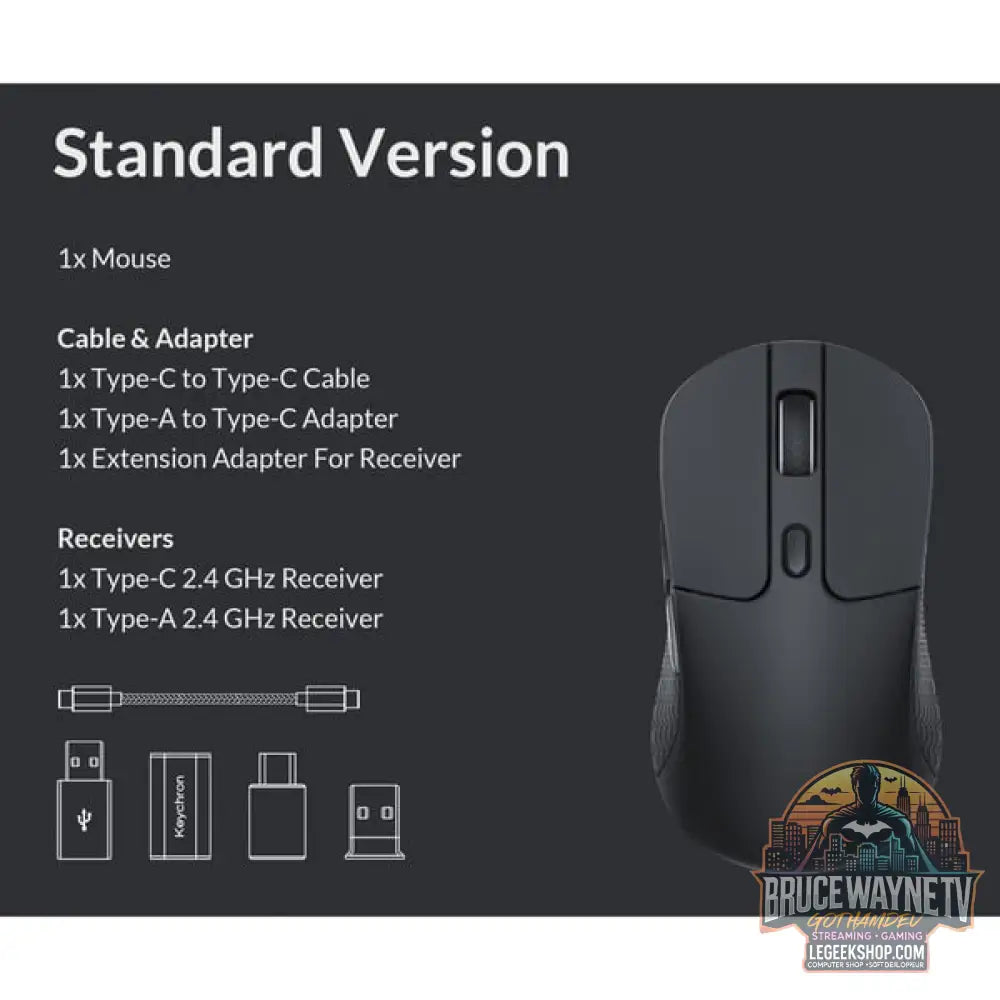 Keychron M3 Wireless, souris gaming - vue 3