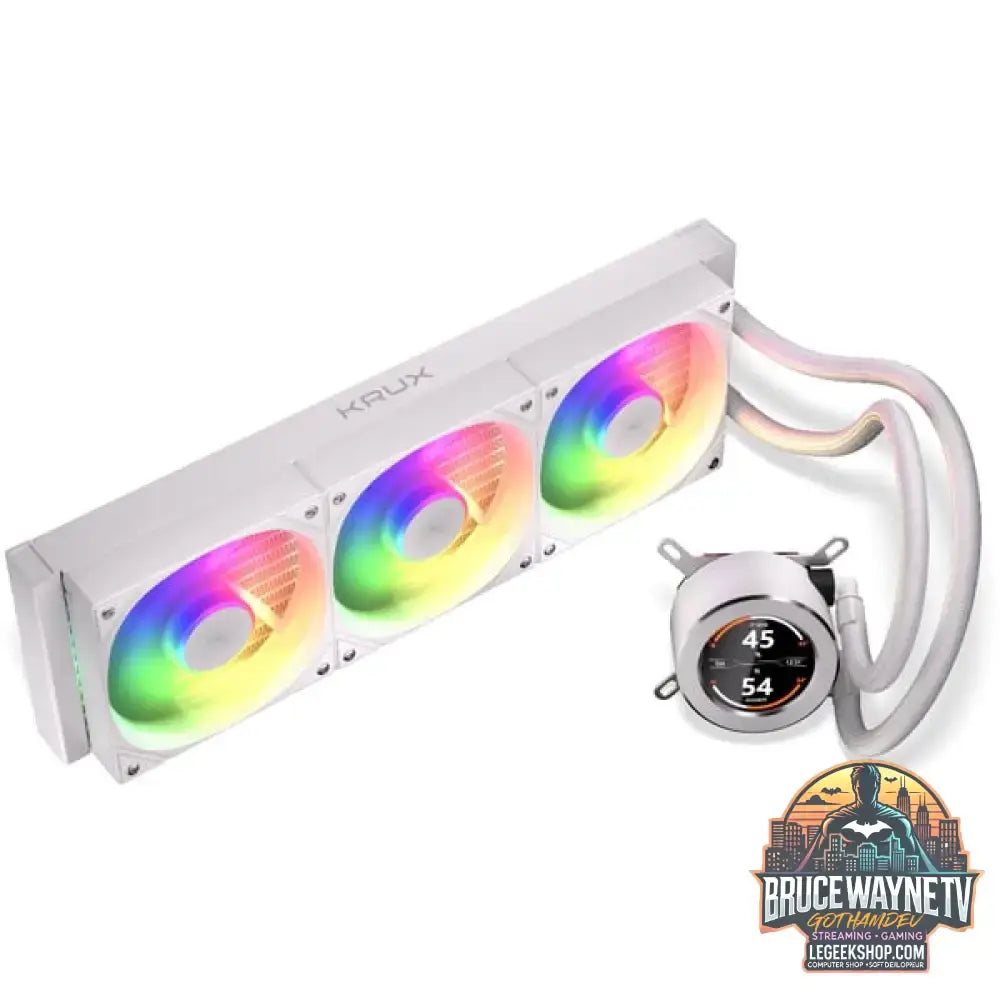 Krux HydroGlance 360 LCD White, Wasserkühlung weiß - Krux - vue 3