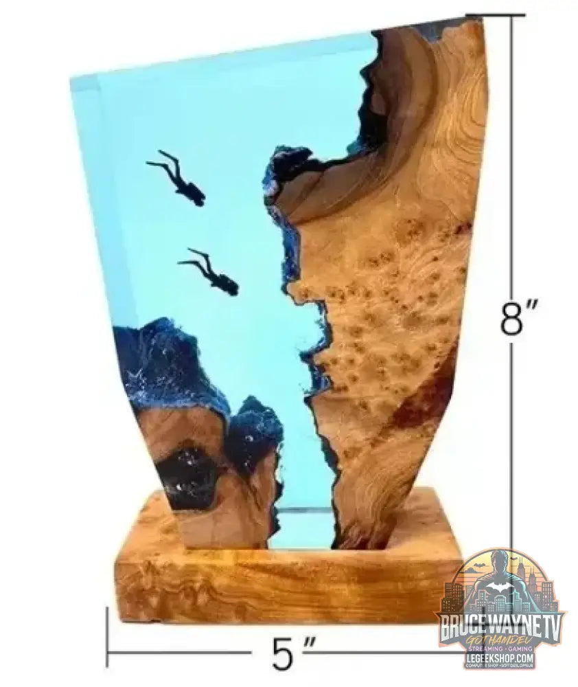 Lampe de Table en Résine avec Organisme du Monde des Fond Marins Luminaire Décoratif Créatif Diving Diversification