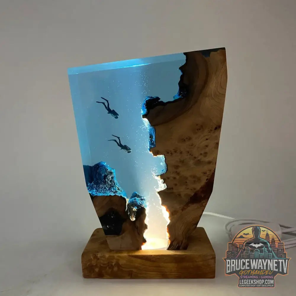 Lampe de Table en Résine avec Organisme du Monde des Fond Marins Luminaire Décoratif Créatif Diving Diversification