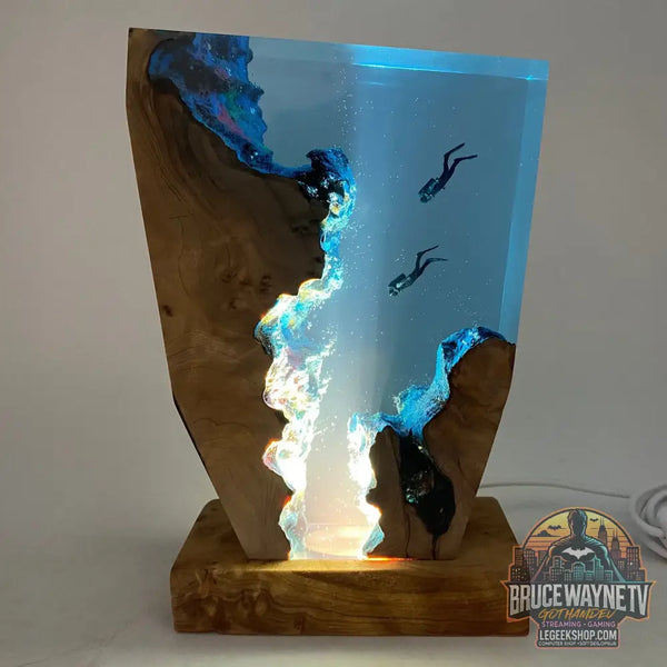 Lampe de Table en Résine avec Organisme du Monde des Fond Marins Luminaire Décoratif Créatif Diving Diversification