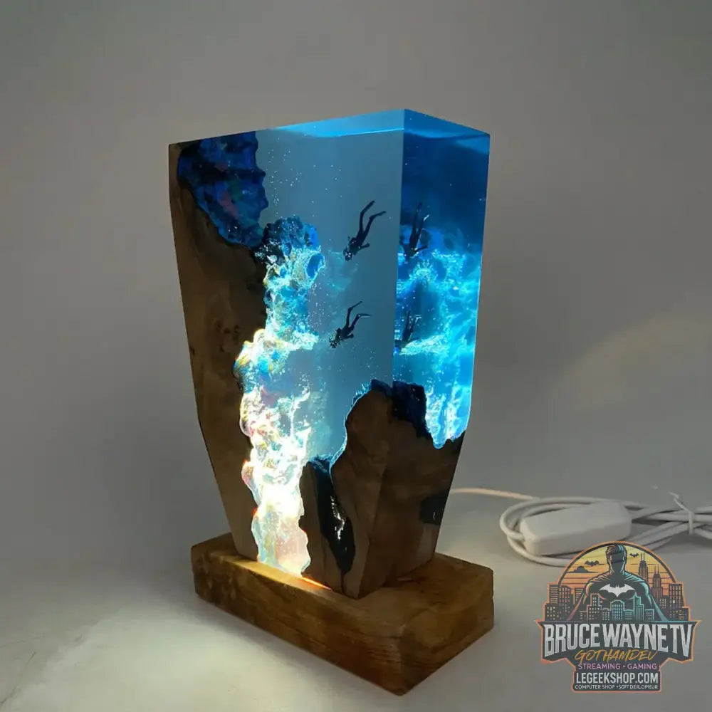 Lampe de Table en Résine avec Organisme du Monde des Fond Marins Luminaire Décoratif Créatif Diving Diversification