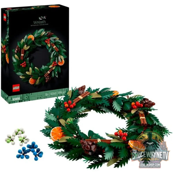 LEGO 10340 Icons Weihnachtskranz, jeu de construction - LEGO