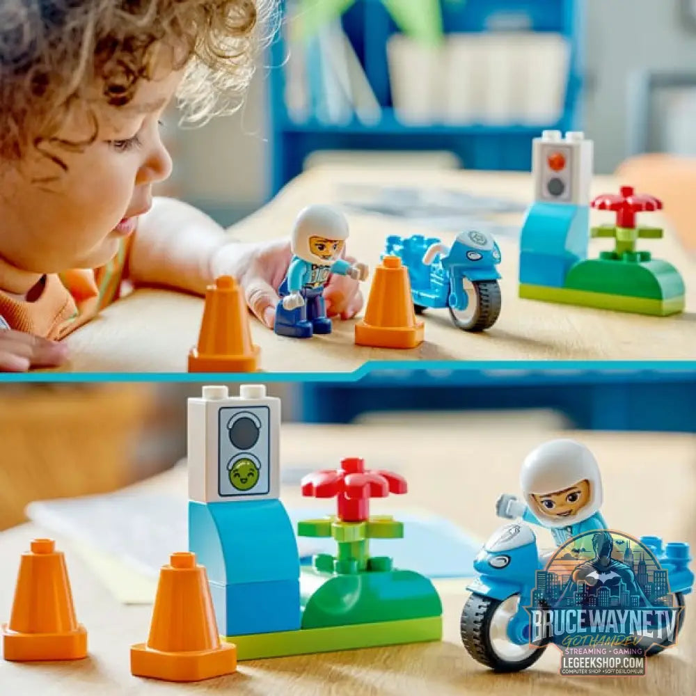 LEGO 10471 DUPLO Town Blaues Polizeimotorrad, jeu de construction - LEGO - vue 6