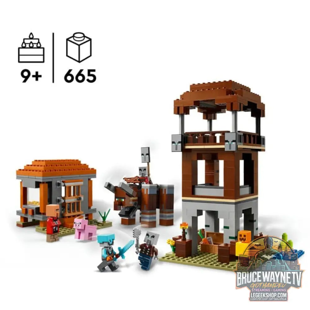 LEGO 21278 Minecraft Ein Verwüster am Plünderer-Außenposten, jeu de construction - LEGO - vue 3