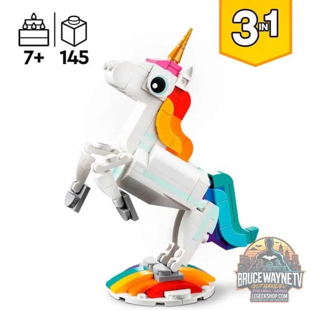 LEGO 31140 Creator 3-in-1 Magisches Einhorn, jeu de construction - LEGO - vue 3