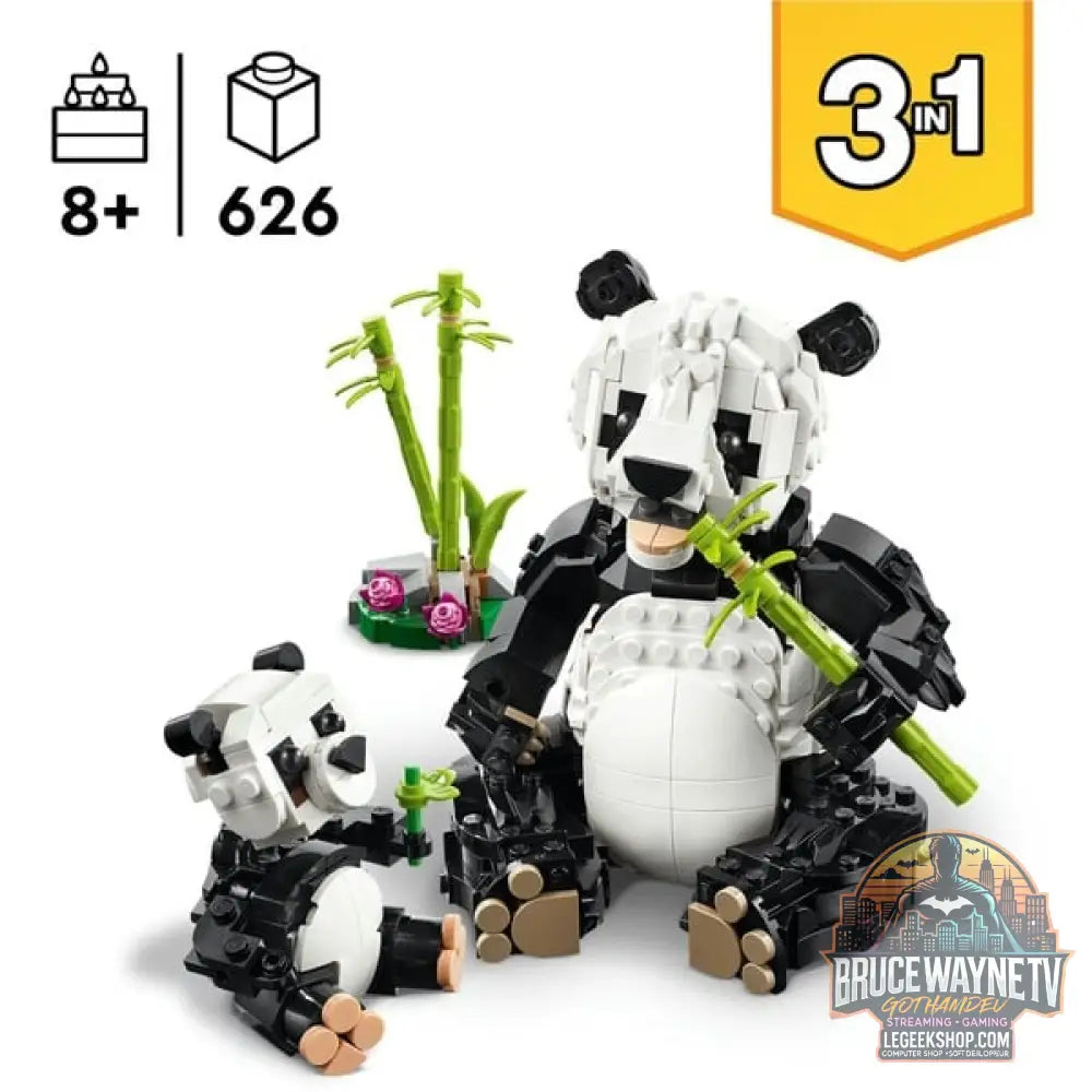 LEGO 31165 Creator 3-in-1 Wilde Tiere: Pandafamilie, jeu de construction - LEGO - vue 3