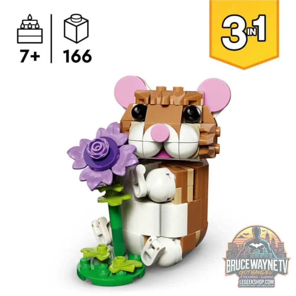 LEGO 31376 Creator 3-in-1 Niedlicher Hamster avec Blume, jeu de construction - LEGO - vue 3