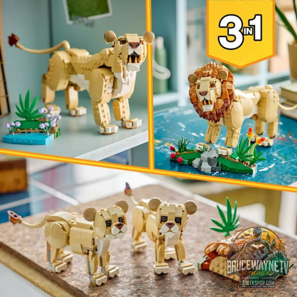 LEGO 31386 Creator 3-in-1 Wilde Tiere: Majestätischer Löwe, jeu de construction - LEGO - vue 5