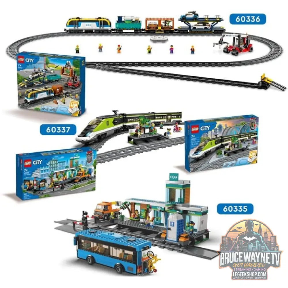 LEGO 60337 City Personen-Schnellzug, jeu de construction Set avec ferngesteuertem Zug avec Scheinwerfern, 2 Wagen et 24 Schienen-Elementen - LEGO - vue 9