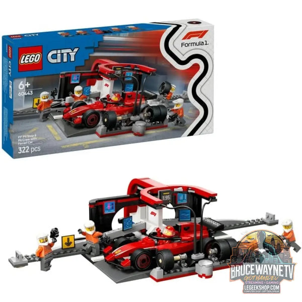 LEGO 60443 City F1 Boxenstopp avec Boxencrew et Ferrari Flitzer, jeu de construction - LEGO