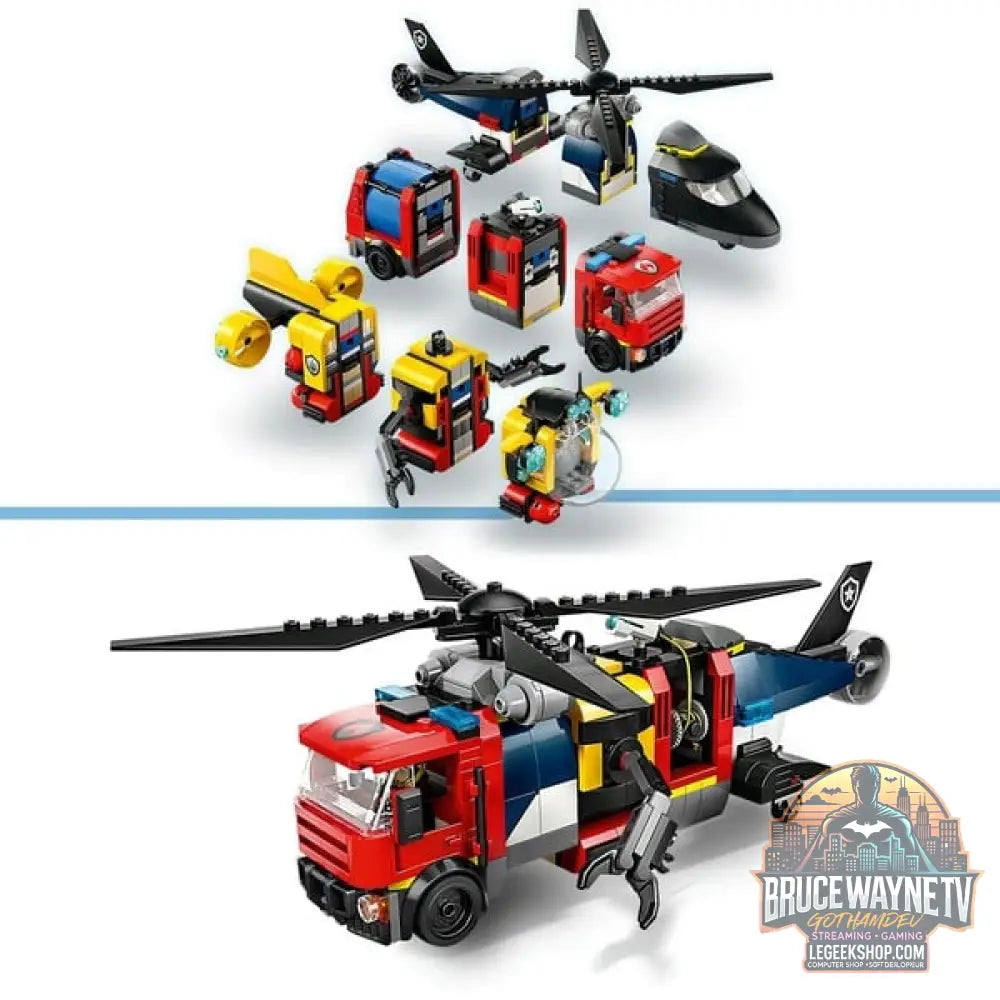LEGO 60462 City Kombinationsset avec Hubschrauber, Löschauto et U-Boot, jeu de construction - LEGO - vue 4