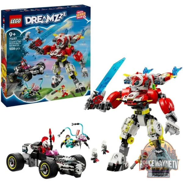 LEGO 71497 DREAMZzz Coopers Tiger-Mech et Zero's Hot Rod Auto, jeu de construction - LEGO