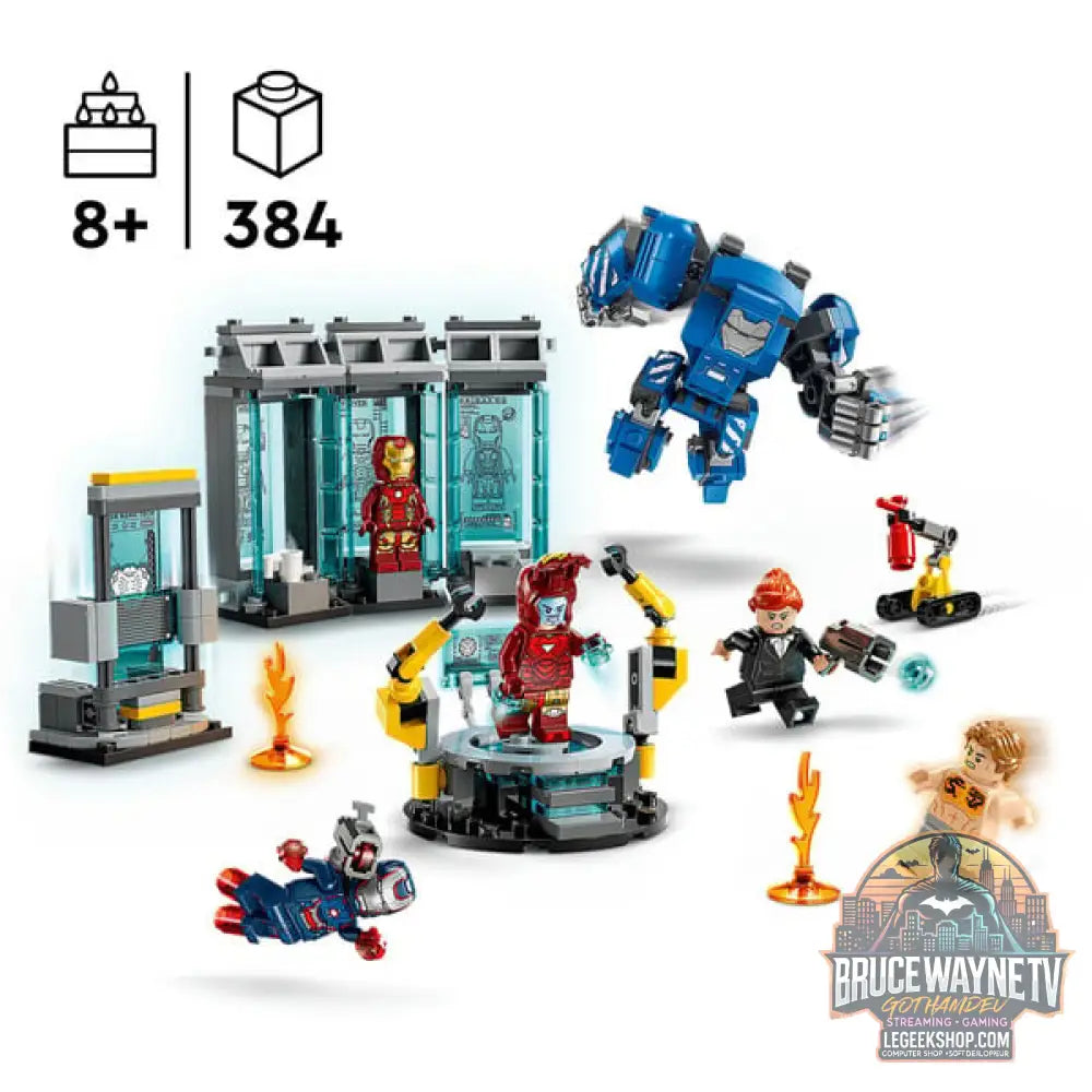 LEGO 76315 Marvel Super Heroes Iron Mans Labor: Halle der Rüstungen, jeu de construction - LEGO - vue 3