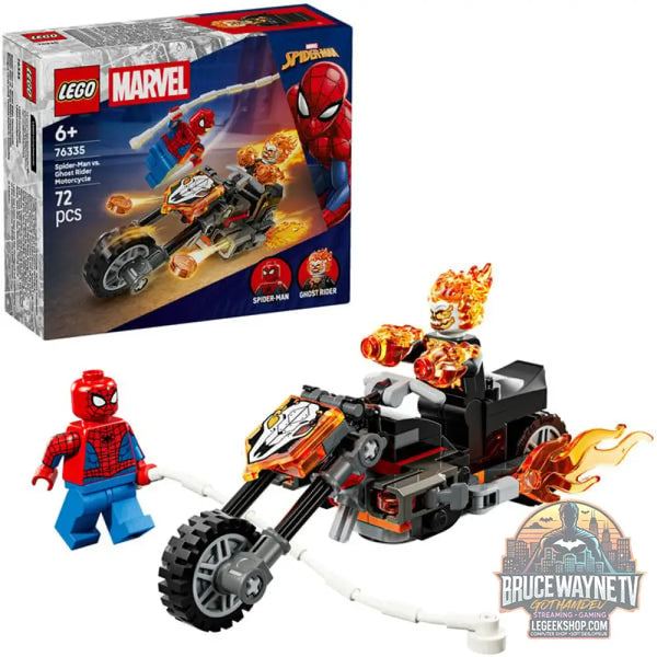 LEGO 76335 Marvel Super Heroes Spider-Man vs. Ghost Rider auf seinem Motorrad, jeu de construction - LEGO