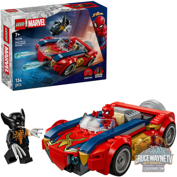 LEGO 76336 Marvel Super Heroes Spider-Man Auto vs. Venomized Wolverine, jeu de construction - LEGO