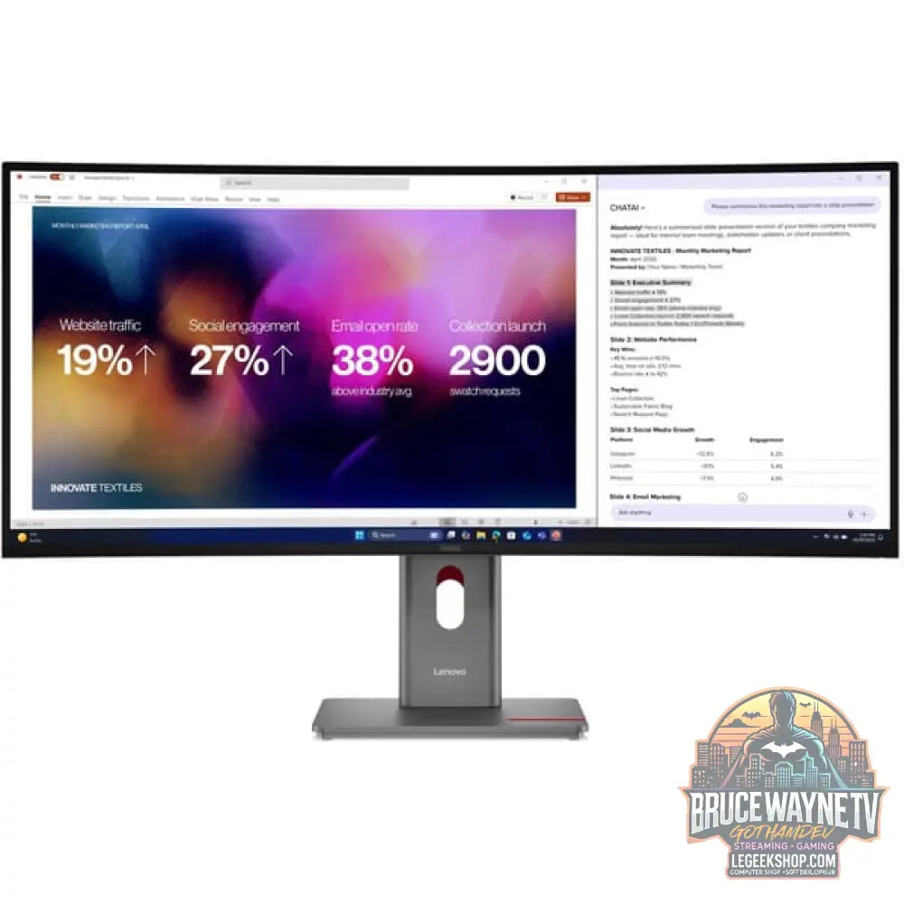 Lenovo ThinkVision P40WD-40 39,7" 5120 × 2160 px IPS 120 Hz - Lenovo - vue 2