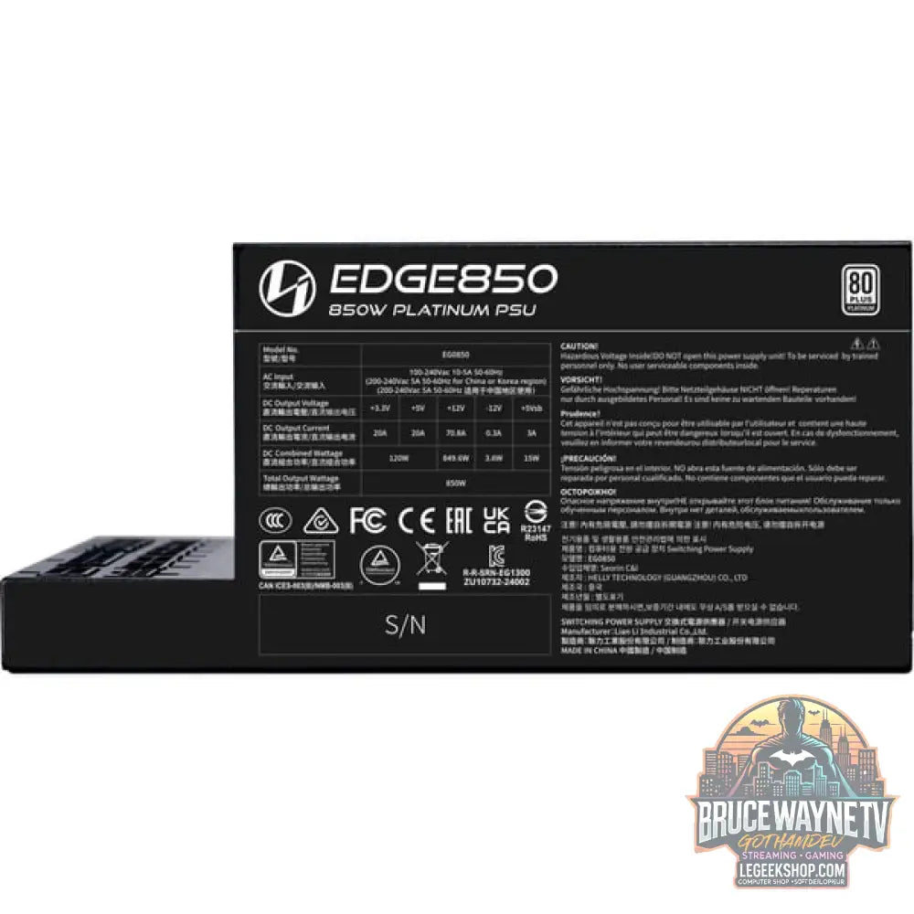 Lian Li EDGE EG0850 850W Black, alimentation PC - Lian Li - vue 7