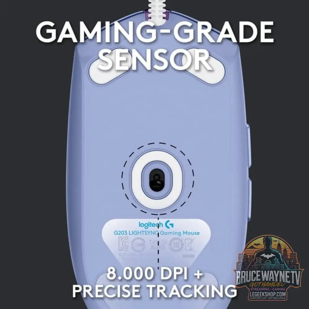 Logitech G203 LIGHTSYNC, souris gaming - vue 3