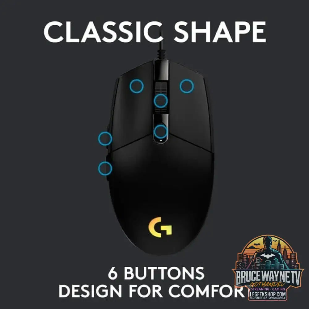 Logitech G203 LIGHTSYNC, souris gaming - vue 4