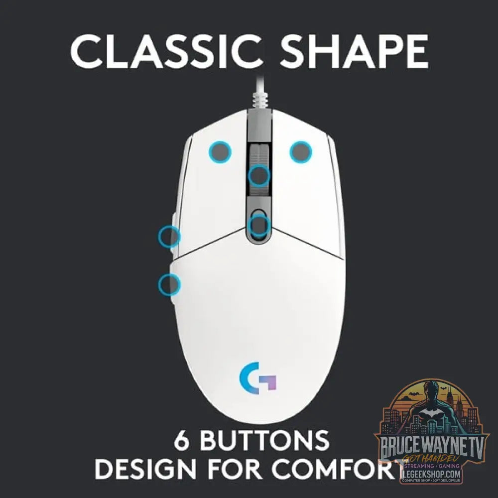 Logitech G203 LIGHTSYNC, souris gaming - vue 4