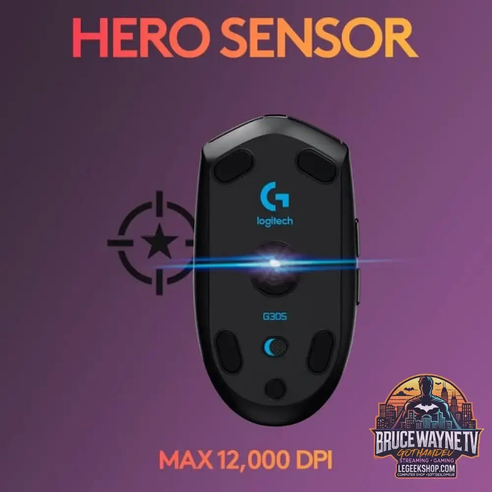Logitech G305 LIGHTSPEED Gaming, souris gaming - vue 2