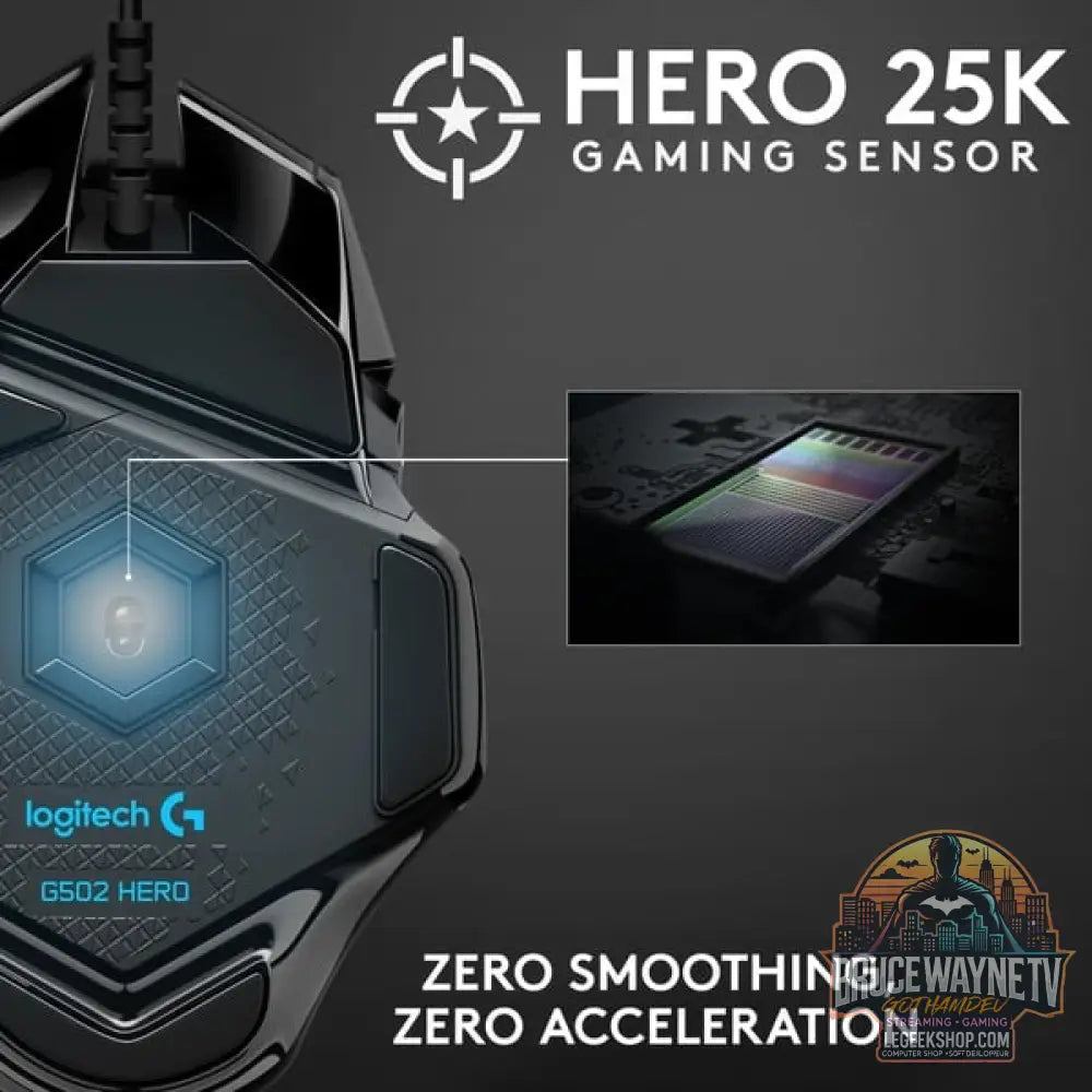 Logitech G502 HERO, souris gaming - vue 3