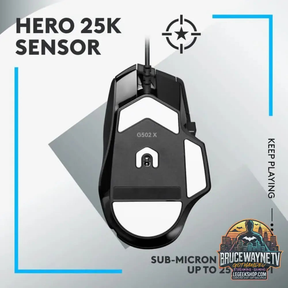 Logitech G502 X, souris gaming - vue 4