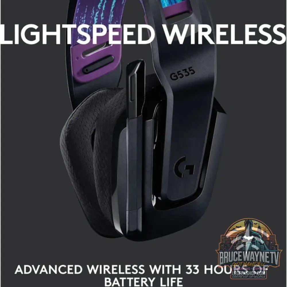 Logitech G535 LIGHTSPEED, casque gaming - vue 2