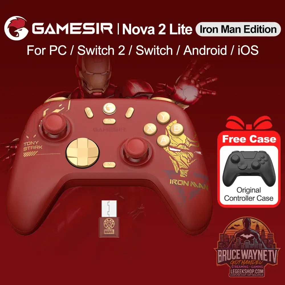 Manette sans fil GameSir Nova 2 Lite Iron Man Edition, Multi-plateforme PC Switch Android iOS - Iron Man Edition