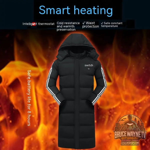 Manteau Long Chauffant 11 Zones de Chauffage Hiver - Manteau Chauffant